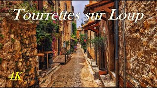 Tourrettes sur Loup🌞Magnifique village médiéval  Côte dAzur 4K [upl. by Alicul188]