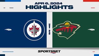 NHL Highlights  Jets vs Wild  April 6 2024 [upl. by Ecirp334]