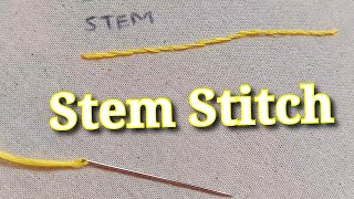 How to do Stem Stitch  Embroidery for beginners  මුල සිට සරලව Embroidery ඉගෙන ගමු  embroidery [upl. by Ignacio671]