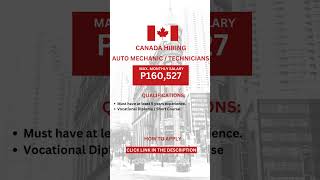 AUTO MECHANIC  TECHNICIANS FOR CANADA [upl. by Aisined]