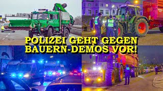 POLIZEI GEHT GEGEN BAUERNPROTESTE VOR  LANDWIRTE BLOCKIEREN AUTOBAHN  RÄUMGERÄT  BLOCKADE [upl. by Llebpmac152]