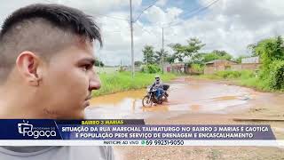 Rua Marechal Taumaturgo bairro Três Marias está completamente intransitável e moradores pedem ajuda [upl. by Patterman]