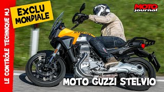 MOTO GUZZI STELVIO 2024 premier essai du nouveau trail routier italien – Moto Journal [upl. by Kwei]