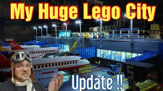 Huge Lego City Update With Lighted Airport  June 2021 [upl. by Khichabia]