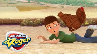 Videos For Kids  Roger and the Bouncy Eyeball Bot  Rogers Chicken Chase Space Ranger Roger [upl. by Ultun]