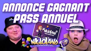 ANNONCE GAGNANT PASS ANNUEL NIGLOLAND [upl. by Parshall68]