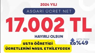 Asgari ücrete  49 zam usta öğretici ücretlerine nasıl yansıyacak [upl. by Bunker]