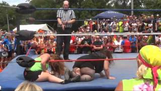 RAGBRAI 2013 Dallas Center Female Midget Wrestling [upl. by Llevaj]