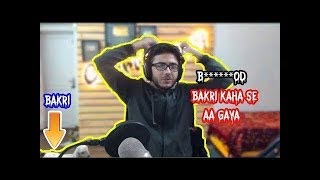 CARRYMINATI SPOOKED BY BAKRI WHILE STREAMING [upl. by Marva442]