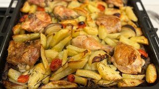 POLLO E PATATE AL FORNO di Betty e Marco  Ricetta facile e veloce [upl. by Hanafee768]