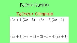 Comment factoriser  Avec facteur commun apparent  5 exemples de Factorisation [upl. by Nahsar578]