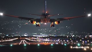 飛行機離着陸動画 大阪伊丹空港 夜景 Japan Plane Spotting Osaka Intl Airport 千里川土手 伊丹スカイパーク スカイランドHARADA Night View [upl. by Ardnasil279]