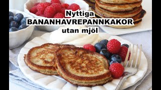 Bananhavrepannkakor – pannkakor recept [upl. by Farant417]