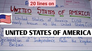 20 Lines essay on United States of America Essay on USA United States of America Essay in english [upl. by Shalom]