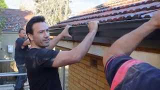 The Home Team Stratco Installing Gutters [upl. by Norehs]