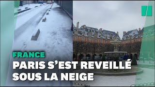 Paris sest reveillé sous la neige ce mercredi 14 décembre [upl. by Lamar861]