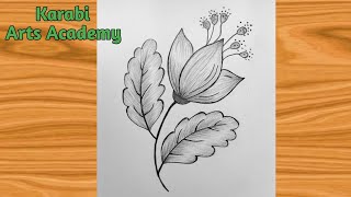 How to draw a flower very easy  Step by step  karabiartsacademy6921 [upl. by Chader]