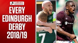 Hibernian v Hearts  This Seasons Edinburgh Derby Highlights  Ladbrokes Premiership [upl. by Ydolem472]