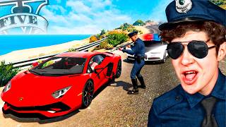 ROBANDO SUPER AUTOS como POLICÍA FALSO en GTA 5 🚘👮‍♂️ Mods [upl. by Duvall]