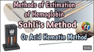 Hemoglobin method sahli’s method  acid hematin method  Shiv Paramedical classes by  ak sir [upl. by Sevy552]