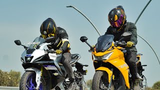 The Battle of Speed Hero Karizma XMR 210 vs Yamaha R15 M  Drag Race [upl. by Glassco]