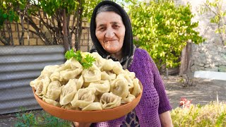 Grandma Prepared The Most Delicious Georgian Khinkali Georgian Dumplings Outdoor Cooking [upl. by Jollenta604]