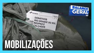 RS Balanço Geral visita agência dos Correios em SP para mostrar mobilização e logística de doações [upl. by Derron]