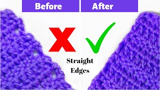 Crochet Straight Edges Double Crochet Quick Crochet hacks tips amp tricks [upl. by Gautea]