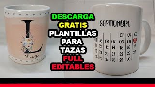 Descarga 2 plantillas editables gratis para hacer tazas [upl. by Ainahtan]