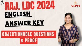 RAJ LDC 2024 English Answer Key Objectionable Questions amp Proof by Shivani Maam [upl. by Aleel]