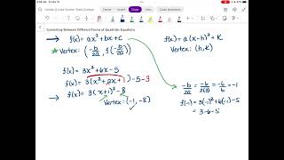 Converting Between Different Forms of a Quadratic Equation MAC1105 Online [upl. by Alissa]