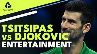 Stefanos Tsitsipas vs Novak Djokovic Entertaining Match  Nitto ATP Finals 2022 Highlights [upl. by Lledner]