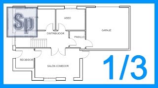 Autocad  13 Dibujar el plano de una casa paso a paso en Autocad Tutorial en español HD [upl. by Aicire]