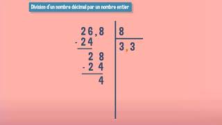 Division décimale dun nombre décimal par un nombre à deux chiffres  CM2  Petits Savants [upl. by Sinnaoi]