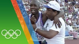 Derek Redmond at Barcelona 1992  Epic Olympic Moments [upl. by Callas]