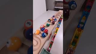 marble Run Race ASMR 137 Wooden Wave Course Colorful Marbles marblerun marblerunrace asmr [upl. by Gina]