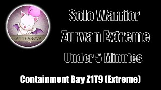 Solo Warrior Zurvan Extreme Under 5 Minutes for Carapace or Mount farm FFXIV [upl. by Nickelsen]