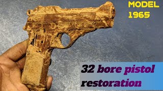 Old 32 bore pistol restorationbefore and after gun restorationRusty RestoreGun restoration [upl. by Greyson74]