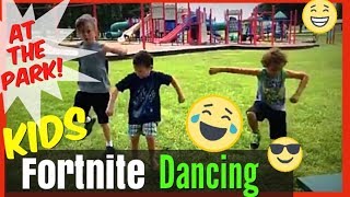 FORTNITE DANCING in the park  The Floss Jubilation and MORE  Kids Doing Fortnite Dances [upl. by Witcher407]