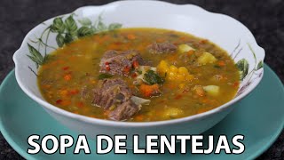 SOPA DE LENTEJAS  SOPA DE LENTEJAS CON CARNE  RECETAS PARA TODA OCASION [upl. by Norven]