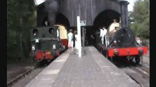 Steam 2 Broad guage Firefly engine races standard guage GWR tank engine at Didcot [upl. by Alyce594]