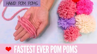 DIY Pom Poms  Super FAST Pom Poms with Your Hand [upl. by Yelloh]