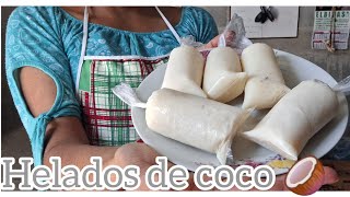 Preparando Deliciosos Helados de Coco 🥥👌🏻 muy fácil aprendamosjuntos [upl. by Pirozzo]