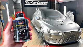 Spraying House of Kolor CANDY APPLE Red in Plasti Dip [upl. by Corsetti]