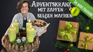 Adventskranz Zapfenkranz selber machen  wiederverwendbar  stimmungsvolle Weihnachtsdeko XMAS DIY [upl. by Neumann]