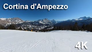 Cortina dAmpezzo Ski Resort  Ski slope 38  4K video [upl. by Meeharbi]