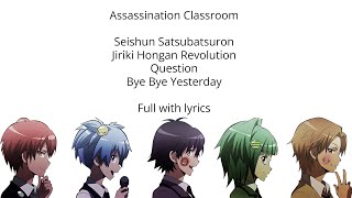 Assassination Classroom  All Openings Full With Lyrics [upl. by Kramer546]