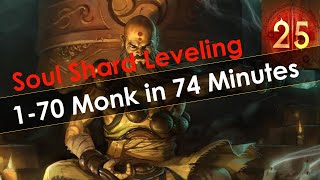 Diablo 3 Season 25 1 70 HC Solo Monk Leveling Example in 74 Minutes Using Soul Shard Trick [upl. by Llet]