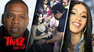 JayZ Rubs Cardi Bs Belly  TMZ TV [upl. by Ardeha870]