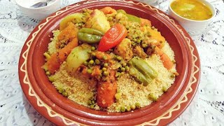 Recette Couscous Marocain Aux Légumes  Moroccan Couscous Recipe ASMR RecipePlus20 [upl. by Grindlay193]